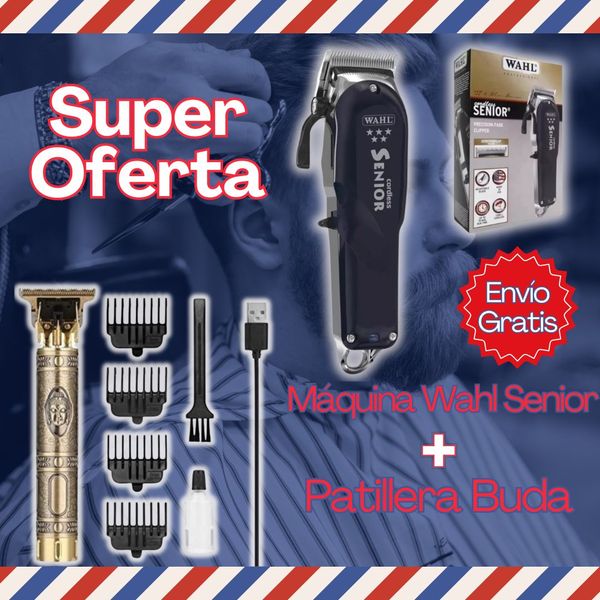 MEGA OFERTA😍 MAQUINA WAHL SENIOR CORDLESS + PATILLERA PROFESIONAL😱